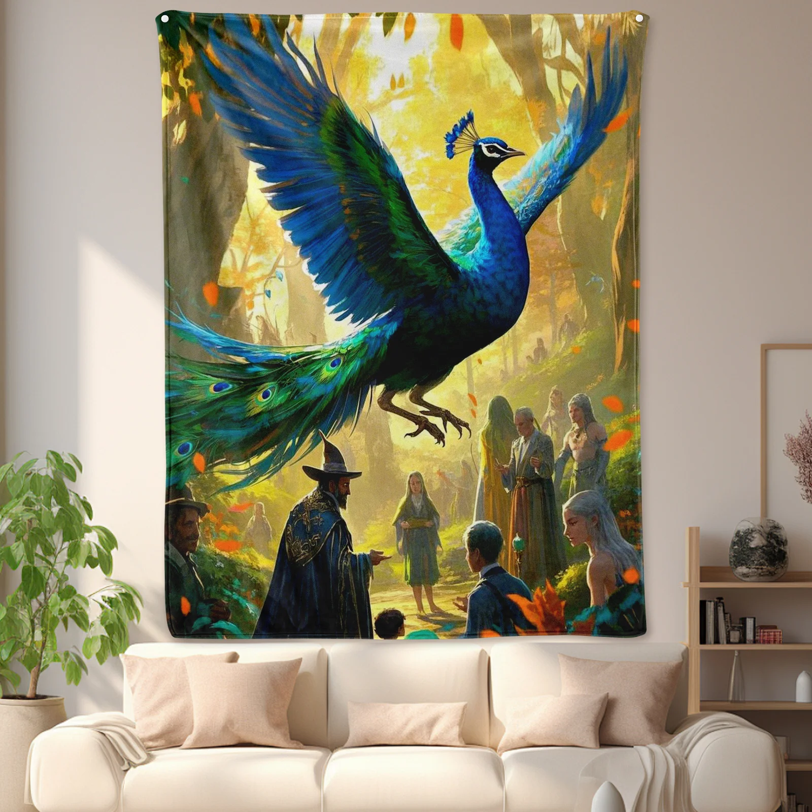 Enchanted Peacock Design With Golden Light Wizard Dwarf And Falling Leaves Cozy Blanket For Whimsical Home Decor And Warmth
Enchanted Peacock Design With Golden Light Wizard Dwarf And Falling Leaves Cozy Blanket For Whimsical Home Decor And Warmth