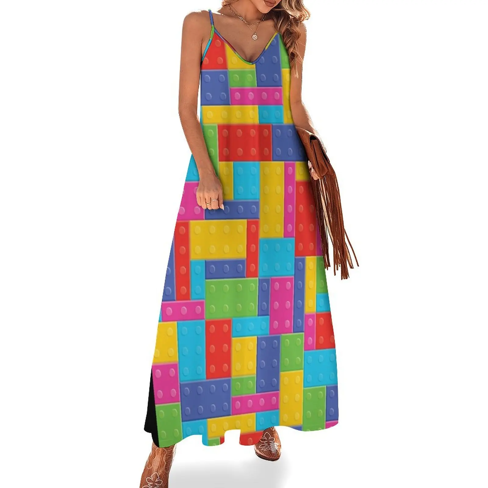 Building Blocks Sleeveless Long Dress Dress for girls women clothes dress party night Female
Building Blocks Sleeveless Long Dress Dress for girls women clothes dress party night Female