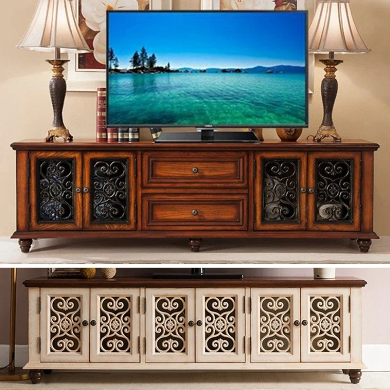 Solid Wood TV Cabinet American Country Audiovisual Cabinet Floor Cabinet Hollow Carved Vintage 1.8 M Long Living Room Furniture
Solid Wood TV Cabinet American Country Audiovisual Cabinet Floor Cabinet Hollow Carved Vintage 1.8 M Long Living Room Furniture