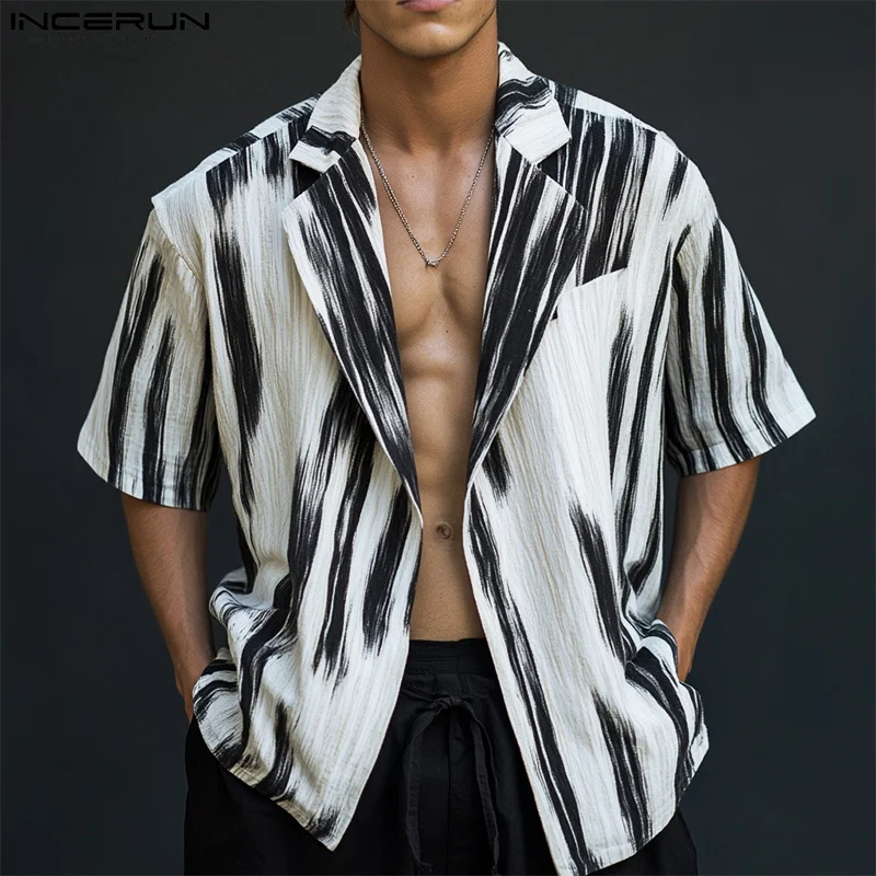 INCERUN Men Shirt Printing Lapel Short Sleeve Open Stitch Men Clothing Streetwear 2025 Oversize Fashion Casual Shirts Summer
INCERUN Men Shirt Printing Lapel Short Sleeve Open Stitch Men Clothing Streetwear 2025 Oversize Fashion Casual Shirts Summer