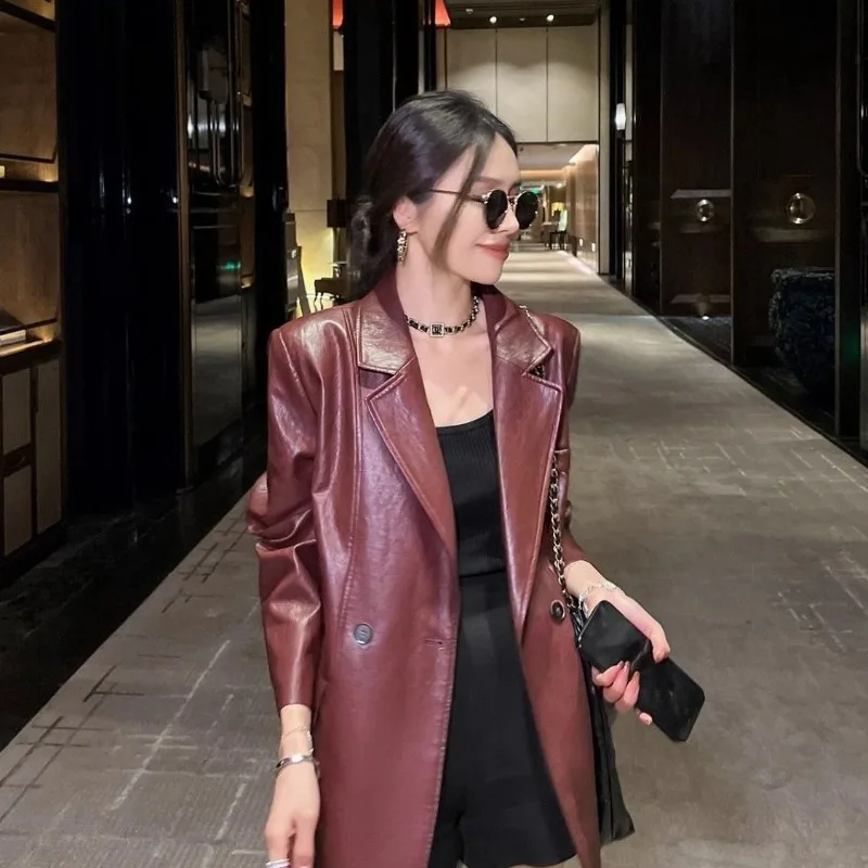 2026 Fashion New Women's High Street Leather Jacket American Retro Style Slimming Long Sleeve Professional Suit Coat
2026 Fashion New Women's High Street Leather Jacket American Retro Style Slimming Long Sleeve Professional Suit Coat