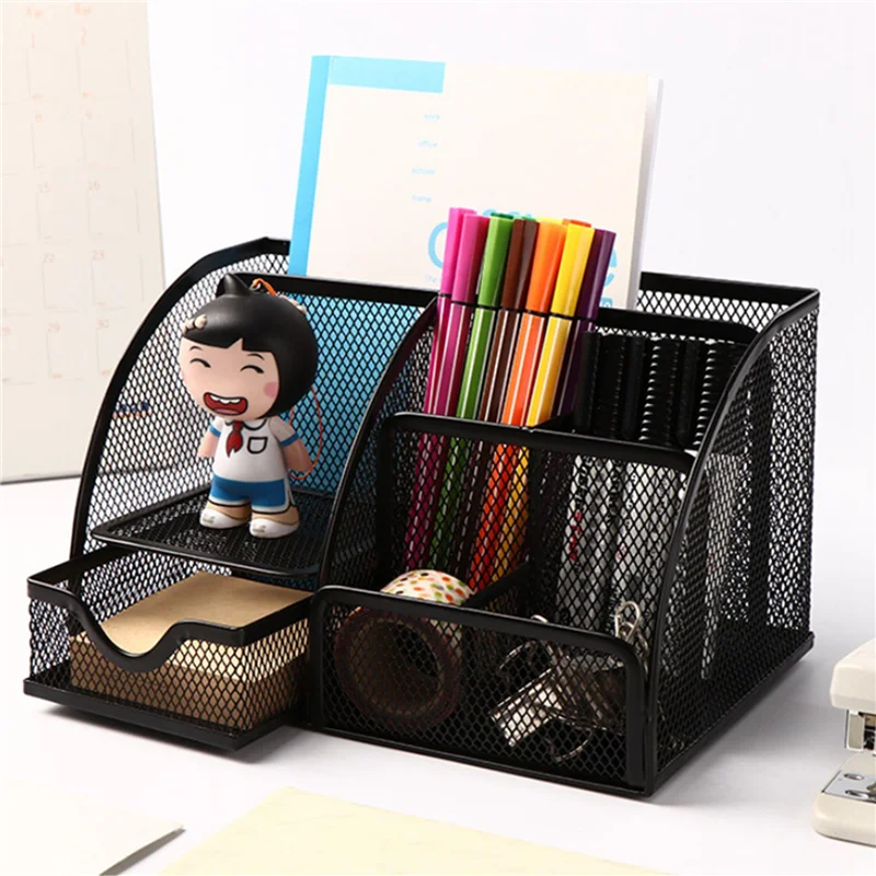 AS94-Mesh Desk Organizer Pen Holder, Accessories Storage Caddy With 6 Compartments, And Drawer Office Supplies Gift (2 PCS)
AS94-Mesh Desk Organizer Pen Holder, Accessories Storage Caddy With 6 Compartments, And Drawer Office Supplies Gift (2 PCS)