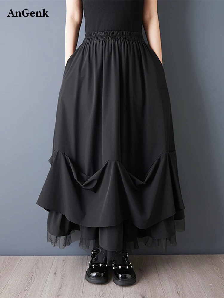 Black Vintage Mesh Spliced High Waist Skirts For Women Spring Summer New Plus Size Loose Casual Fashion Long Skirt 2026
Black Vintage Mesh Spliced High Waist Skirts For Women Spring Summer New Plus Size Loose Casual Fashion Long Skirt 2026