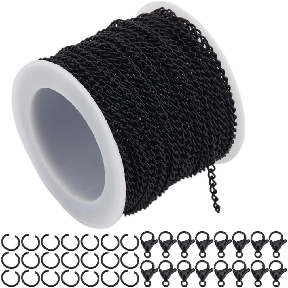 33 фута/10 м 3 мм звенья бордюрной цепи Черная бордюрная цепь Железный трос Овальная цепь с катушкой и 20 шт. Набор для изготовления застежек-лобстеров
33 фута/10 м 3 мм звенья бордюрной цепи Черная бордюрная цепь Железный трос Овальная цепь с катушкой и 20 шт. Набор для изготовления застежек-лобстеров