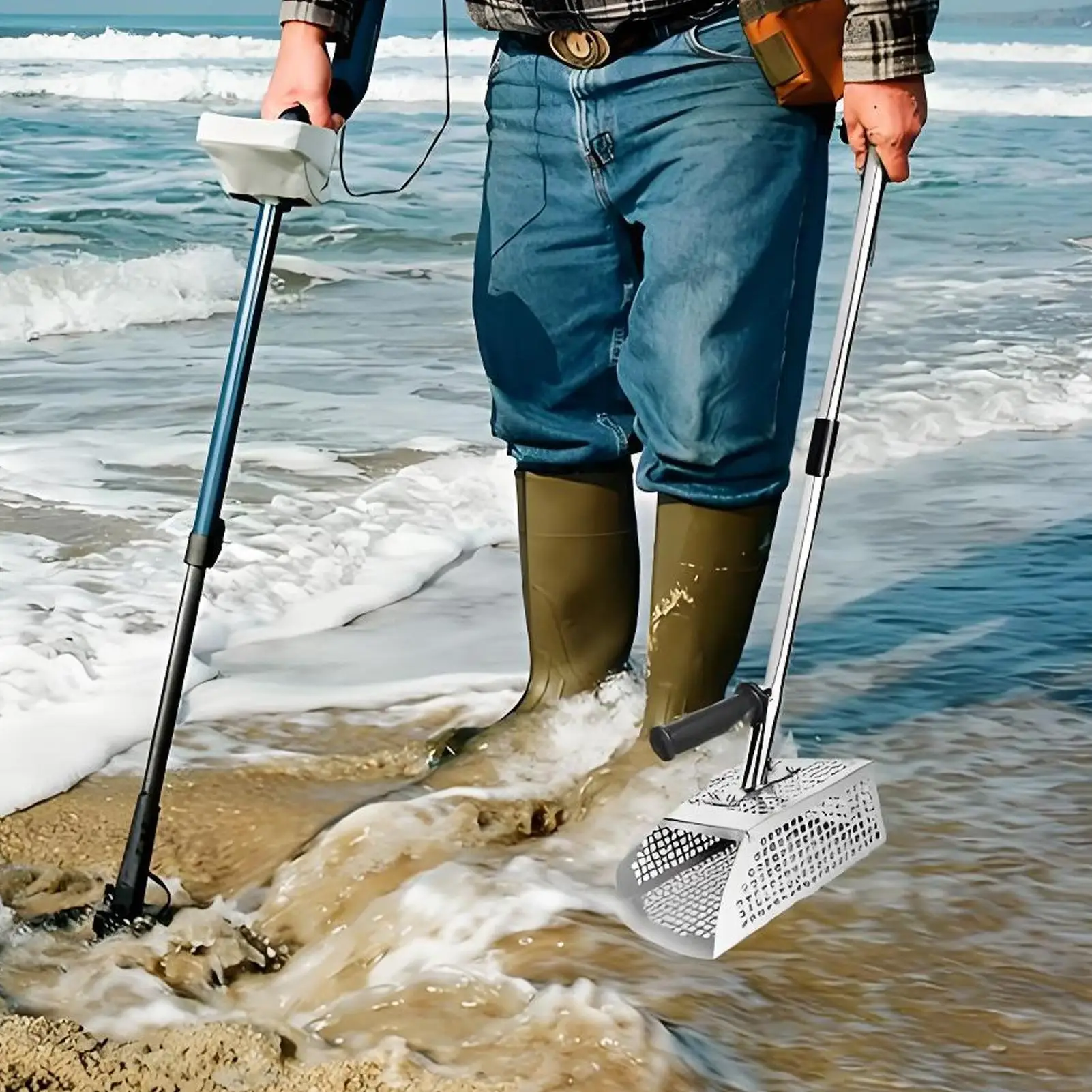Metal Detector Sand Scoop Seaside Sand Shovel Long Handle Scooper Stainless Steel Rake Anti-Slip Digging Tool For Hunting Beach
Metal Detector Sand Scoop Seaside Sand Shovel Long Handle Scooper Stainless Steel Rake Anti-Slip Digging Tool For Hunting Beach