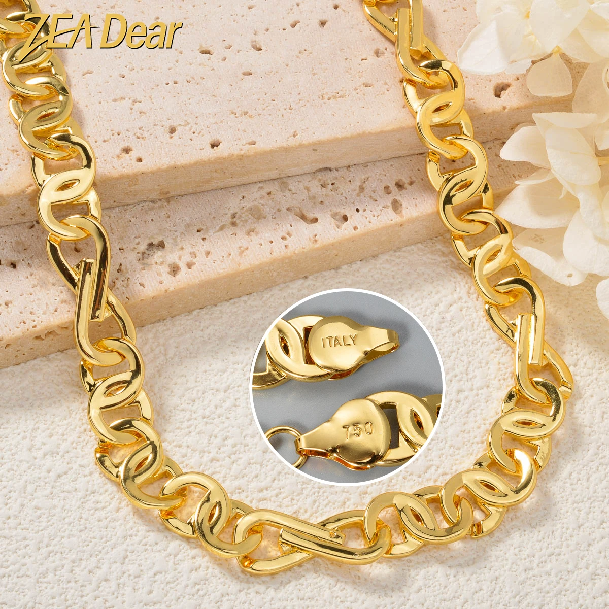 ZEADear Hiphop luxury Italy 750 18k gold plated Copper Link Chain Necklace For Man Jewelry Women Neck Accessories Party Gift
ZEADear Hiphop luxury Italy 750 18k gold plated Copper Link Chain Necklace For Man Jewelry Women Neck Accessories Party Gift