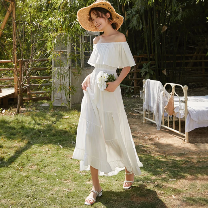 Yellow beach dress for women2019Off-the-shoulder sexy slimming backless long seaside vacation dress, super fairy-like
Yellow beach dress for women2019Off-the-shoulder sexy slimming backless long seaside vacation dress, super fairy-like