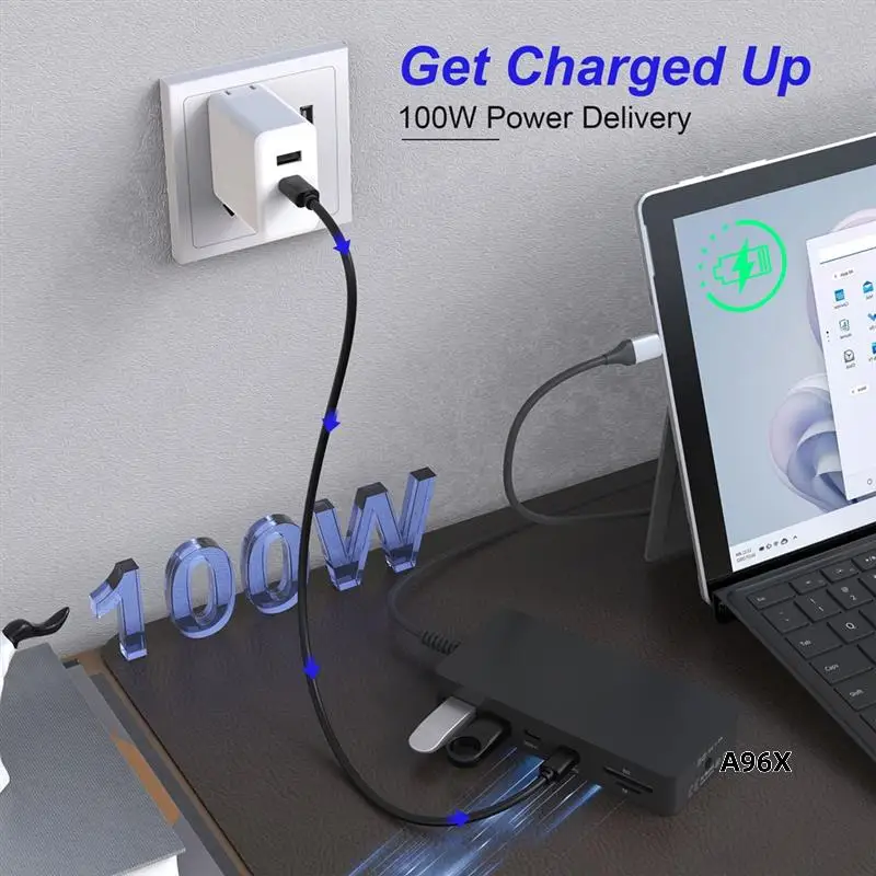USB C Surface Dock 11-In-1 With Power Supply - Triple Display Docking Station 2 + VGA For Surface Pro Series 11/10/9/8/X/7
USB C Surface Dock 11-In-1 With Power Supply - Triple Display Docking Station 2 + VGA For Surface Pro Series 11/10/9/8/X/7