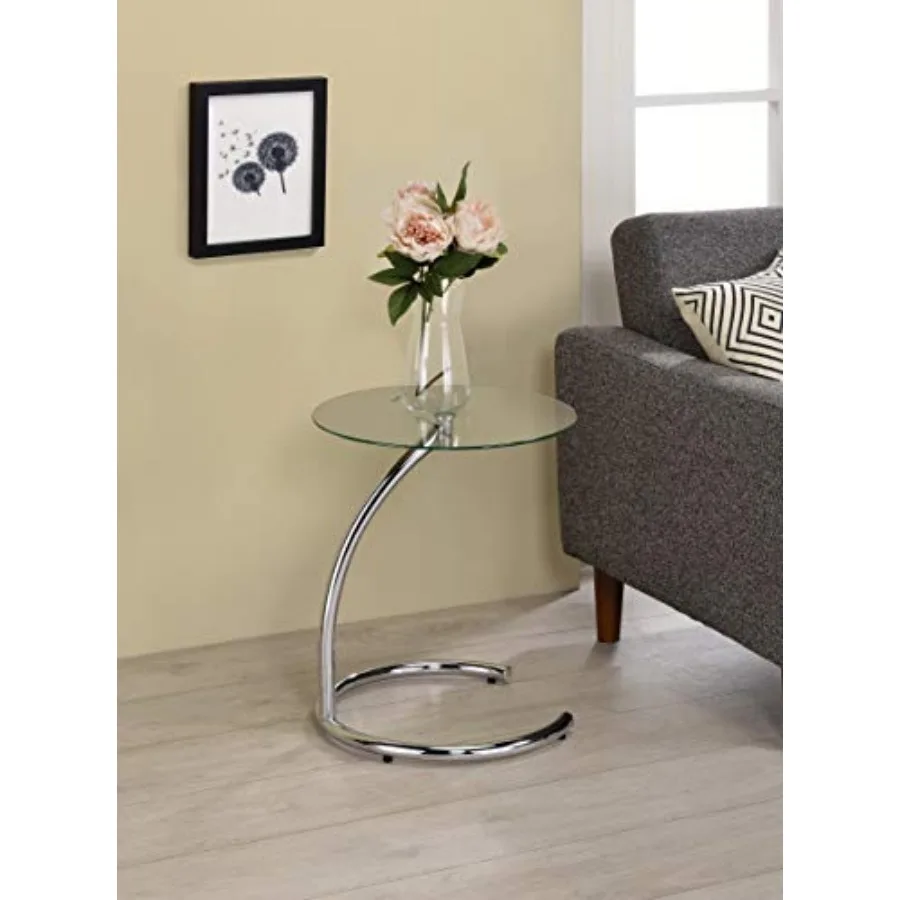- Modern Accent Side End Table Chrome Metal Base and Clear Glass Top
- Modern Accent Side End Table Chrome Metal Base and Clear Glass Top