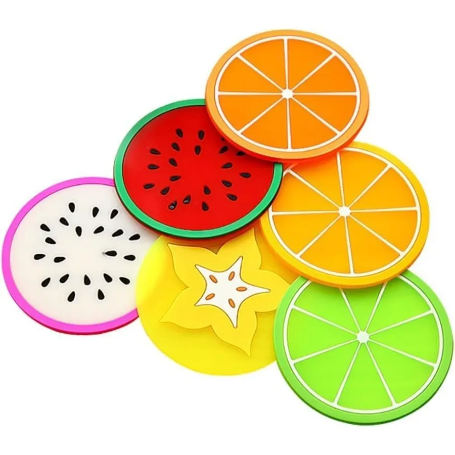 6Pcs Multicolor Coaster Silicone Coaster Non-Slip Fruit Coasters for Bar, Living Room, Kitchen Glasses, Cups, Table, Bar and Of
6Pcs Multicolor Coaster Silicone Coaster Non-Slip Fruit Coasters for Bar, Living Room, Kitchen Glasses, Cups, Table, Bar and Of