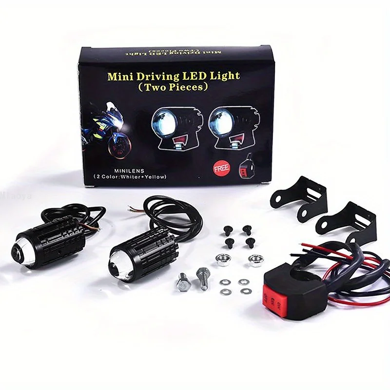 2pcs Motorcycle LED Headlight Spotlight Projector Lens Dual Color Super Bright Driving Light Auxiliary Lamp Moto Accessories
2pcs Motorcycle LED Headlight Spotlight Projector Lens Dual Color Super Bright Driving Light Auxiliary Lamp Moto Accessories