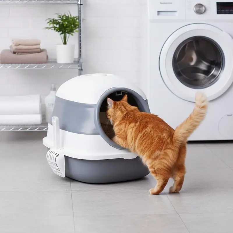 Foldable Cat Litter Tray with Lid, Deodorant, Scoop, White
Foldable Cat Litter Tray with Lid, Deodorant, Scoop, White