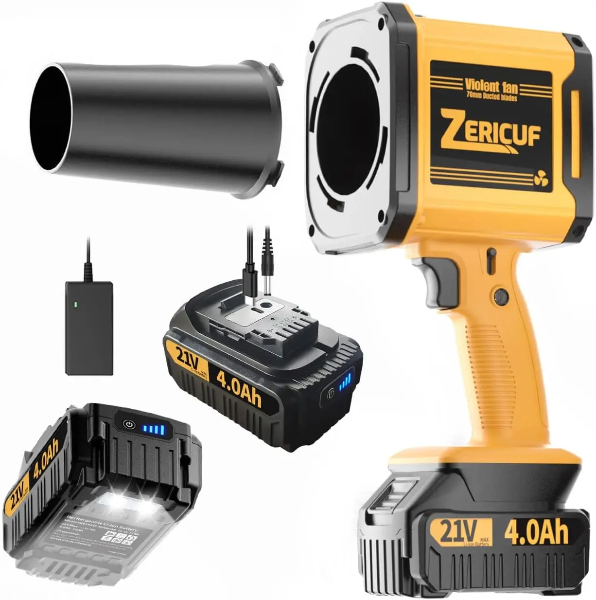 Cordless Leaf Blower with 2 Batteries & Charger, 21V 180MPH Electric Blower for Garden Cleaning and Car Wash
Cordless Leaf Blower with 2 Batteries & Charger, 21V 180MPH Electric Blower for Garden Cleaning and Car Wash