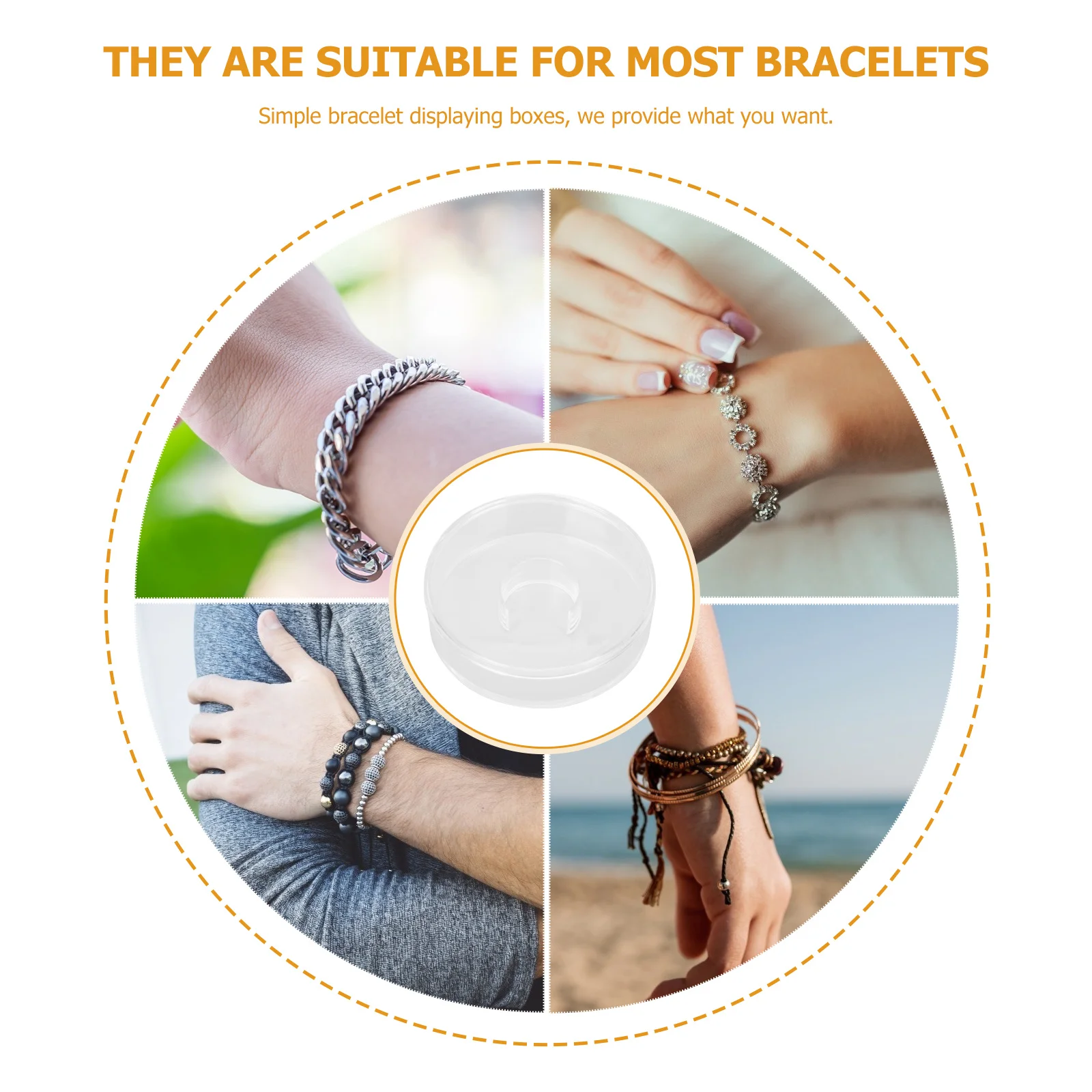 4Pcs Transparent Acrylic Bracelet Case Delicate Workmanship Good Sealing for Small Items Storage Displaying Box
4Pcs Transparent Acrylic Bracelet Case Delicate Workmanship Good Sealing for Small Items Storage Displaying Box