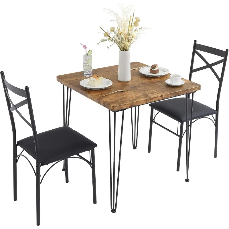 3-Piece Dining Room Kitchen Table and Pu Cushion Chair Sets for Small Space, 2, Classic Brown,Dining Set for 2
3-Piece Dining Room Kitchen Table and Pu Cushion Chair Sets for Small Space, 2, Classic Brown,Dining Set for 2