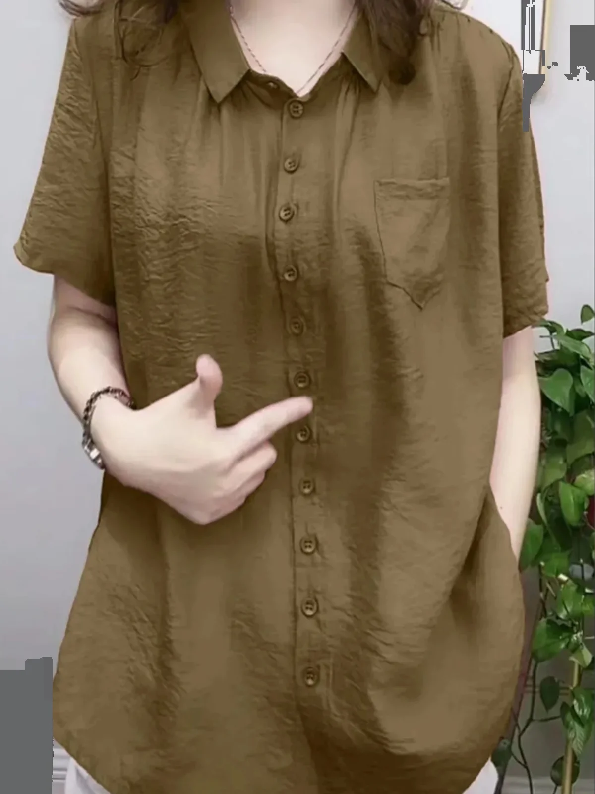plus Size Women's Shirt Thin Short Sleeve Cover Belly Button up Korean Style Loose Fit Summer Casual Fashion Chinese Origin
plus Size Women's Shirt Thin Short Sleeve Cover Belly Button up Korean Style Loose Fit Summer Casual Fashion Chinese Origin