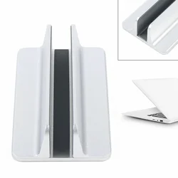 Aluminum Vertical Laptop Stand Bracket, MacBook Pro Desktop Stand, Adjustable Holder, Silver Aluminum Vertical Laptop Stand Bracket, MacBook Pro Desktop Stand, Adjustable Holder, Silver