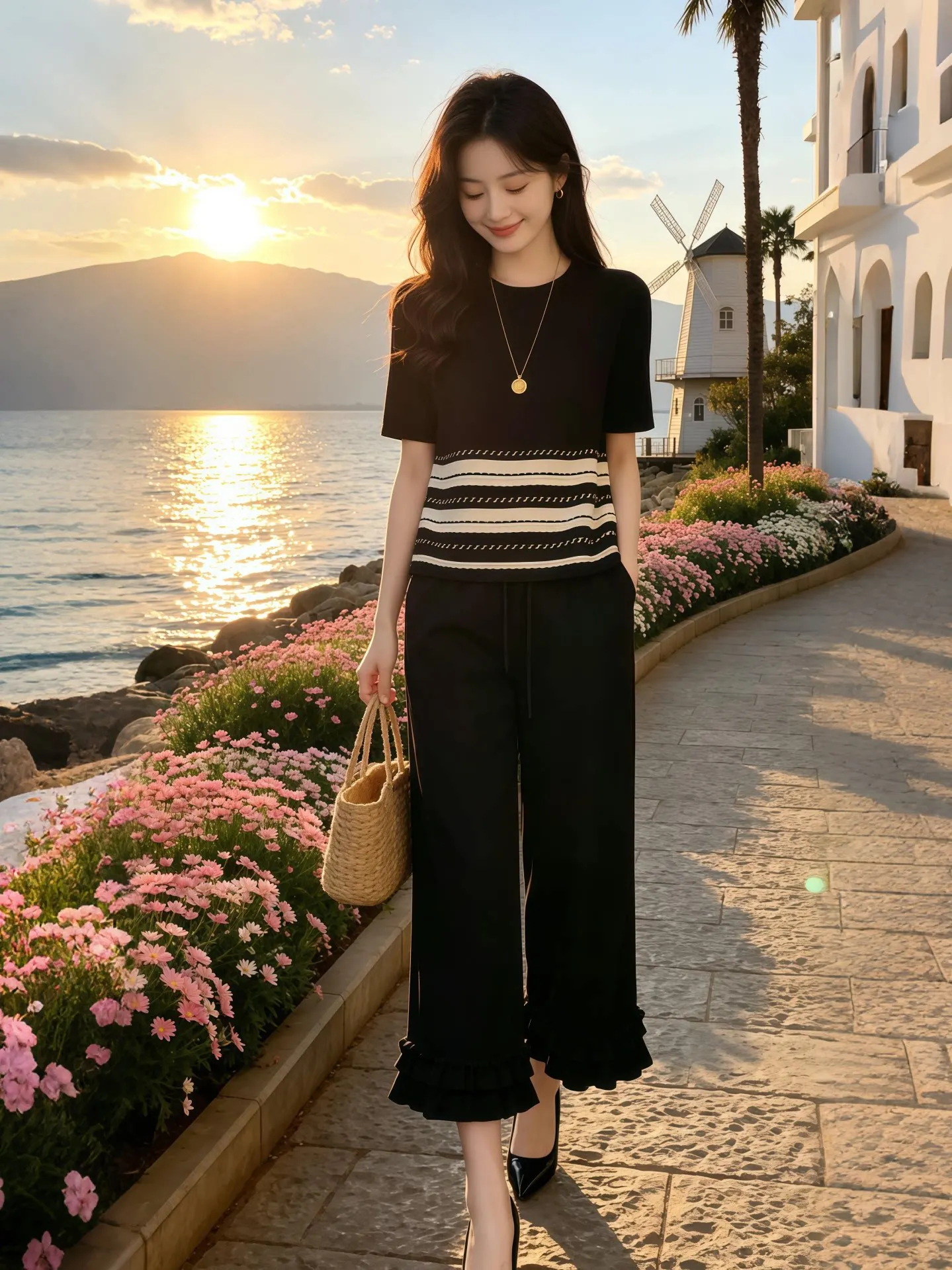 Fashionable Casual Women's Set High Waist Wide Leg Pants Top Quality Anti-Aging Elegant Summer Outfit Breathable round Neck T...
Fashionable Casual Women's Set High Waist Wide Leg Pants Top Quality Anti-Aging Elegant Summer Outfit Breathable round Neck T...