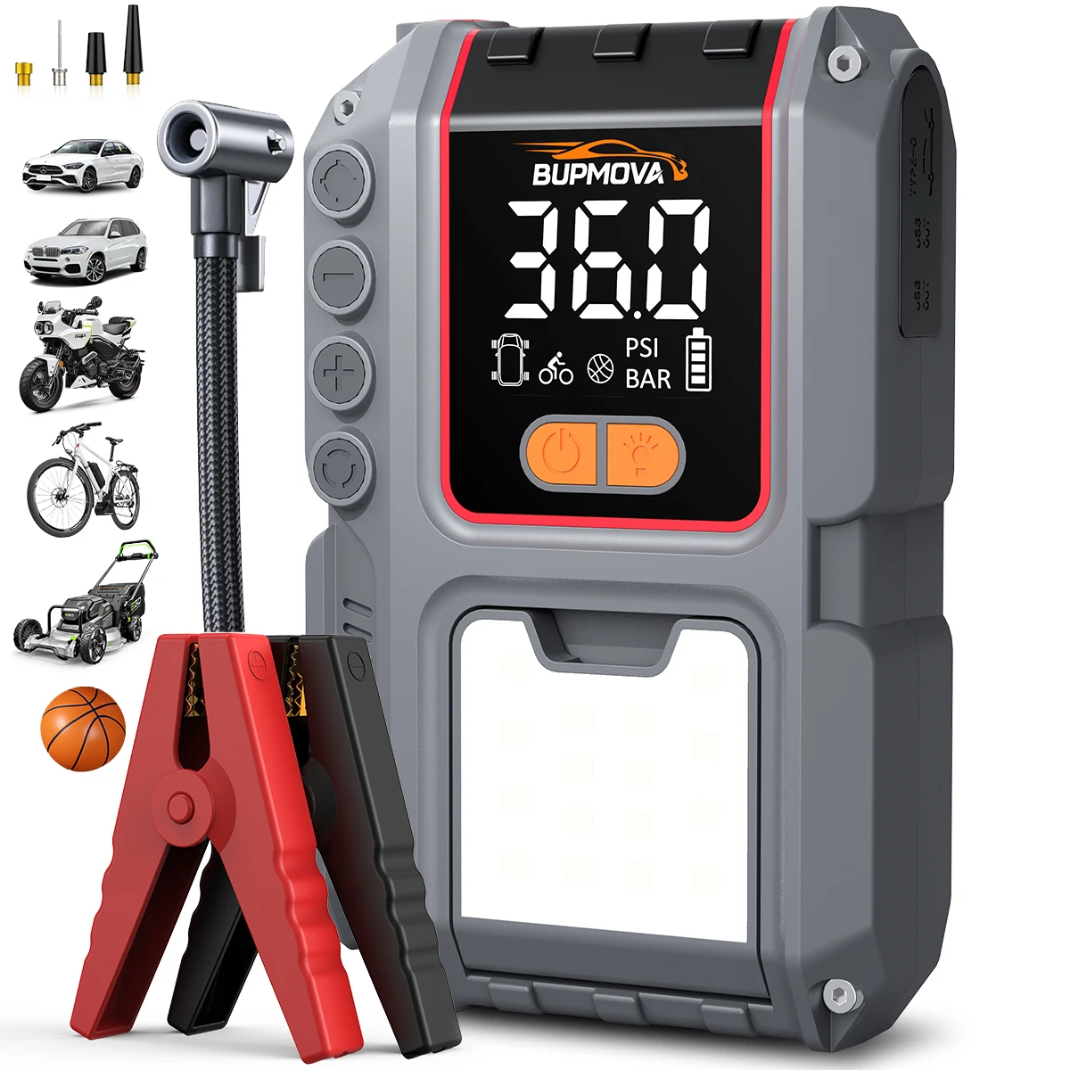 2026 New Car Jump Starter with Air Compressor 2-in-1, 2000A Peak Portable Battery Booster Pack with Digital Tire Inflator
2026 New Car Jump Starter with Air Compressor 2-in-1, 2000A Peak Portable Battery Booster Pack with Digital Tire Inflator