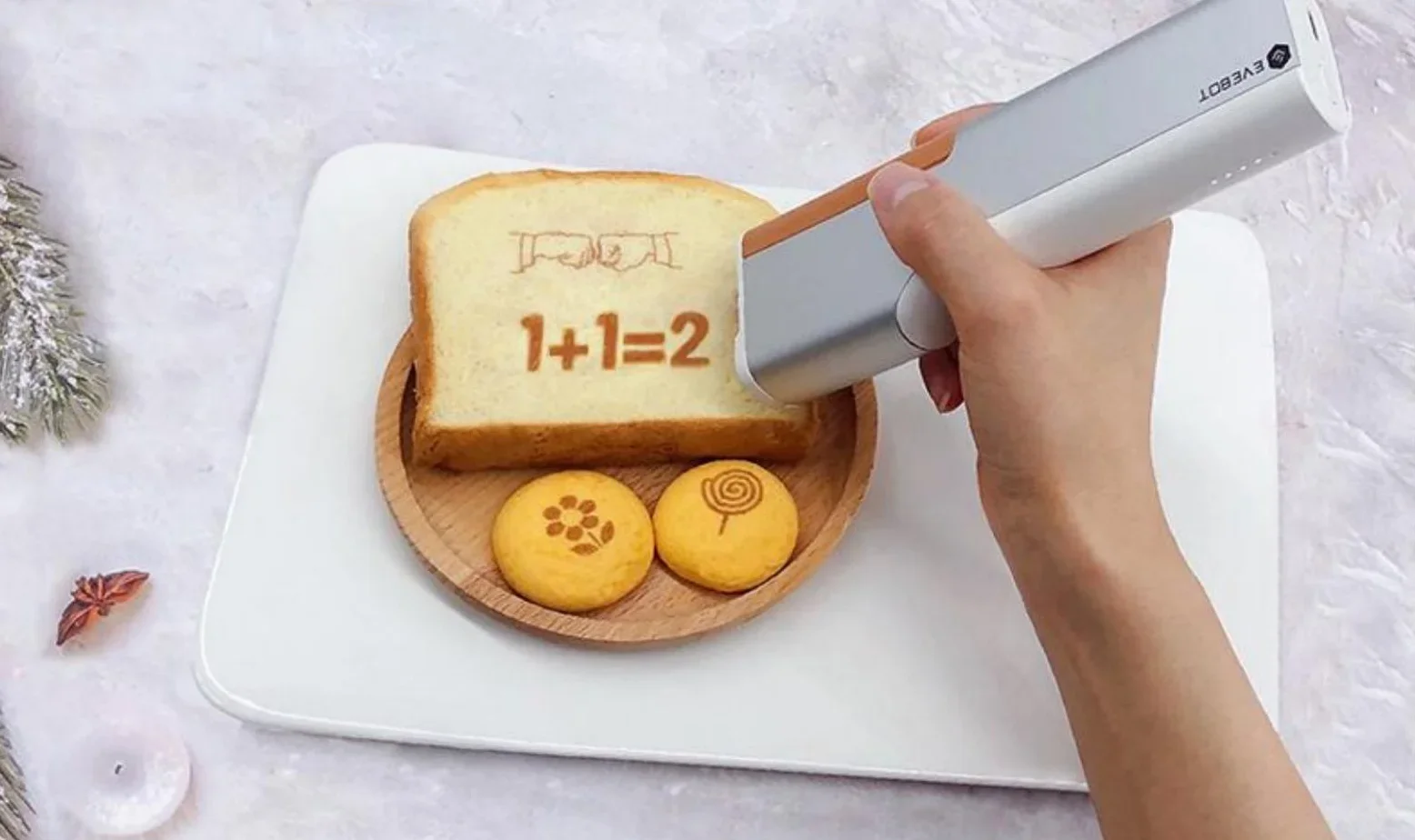 EVEBOT Handheld Food Inkjet Printer Edible Ink Print Range 26*100MM Portable Printpen DIY Custom Printing for Coffee Pattern
EVEBOT Handheld Food Inkjet Printer Edible Ink Print Range 26*100MM Portable Printpen DIY Custom Printing for Coffee Pattern