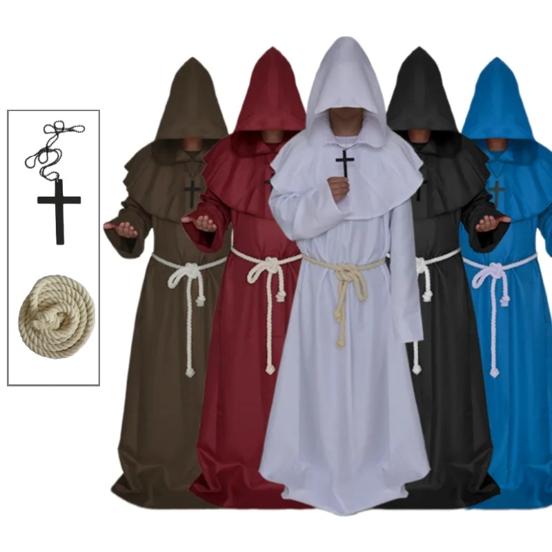 Halloween Medieval Wizard Cosplay Costume Monk Hooded Robes Death God's Robe for Adult Unisex Roleplay Steampunk Cloak Cape
Halloween Medieval Wizard Cosplay Costume Monk Hooded Robes Death God's Robe for Adult Unisex Roleplay Steampunk Cloak Cape