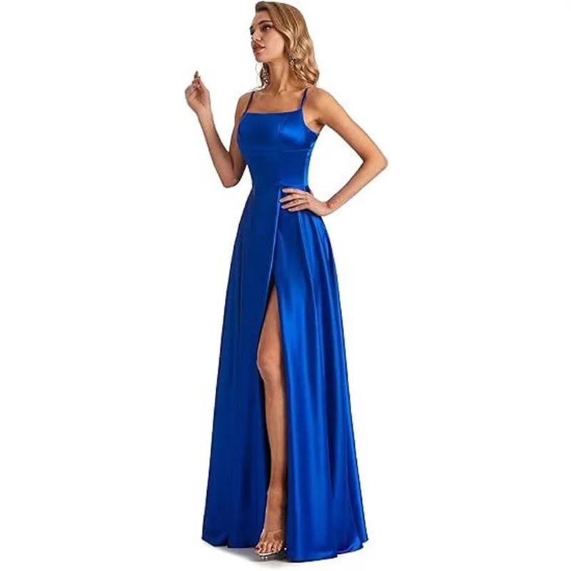 Customise Slit Satin A Line Simple Evening Bridesmaid Dresses Wedding Party Formal Prom Birthday Floor Length Zipper Back
Customise Slit Satin A Line Simple Evening Bridesmaid Dresses Wedding Party Formal Prom Birthday Floor Length Zipper Back