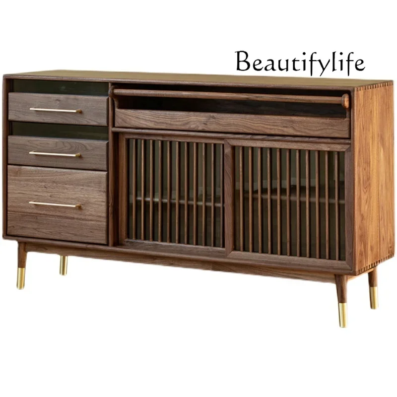 Nordic furniture simple modern black walnut dining side against the wall wine cabinet Japanese storage glass short cabinet
Nordic furniture simple modern black walnut dining side against the wall wine cabinet Japanese storage glass short cabinet