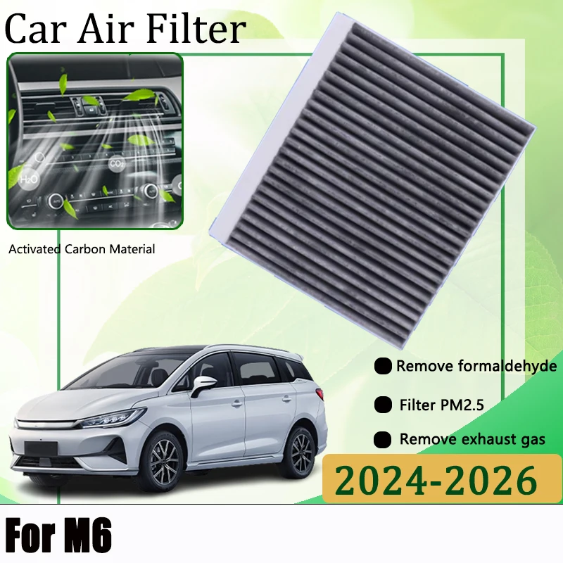For BYD M6 2024 2025 2026 Auto Activated Carbon Cabin Filter Air Conditioning Filter Front Grille Filters Remove Odor Car Parts
For BYD M6 2024 2025 2026 Auto Activated Carbon Cabin Filter Air Conditioning Filter Front Grille Filters Remove Odor Car Parts