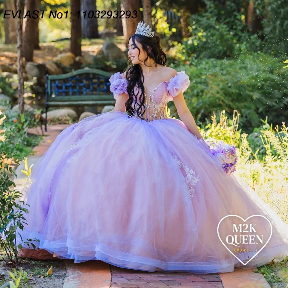 EVLAST Customized Lilac Ball Gown Quinceanera Dress Lace Applique Beading Ruffles Corset Sweet 16 Vestidos De 15 Anos E1Q793
EVLAST Customized Lilac Ball Gown Quinceanera Dress Lace Applique Beading Ruffles Corset Sweet 16 Vestidos De 15 Anos E1Q793