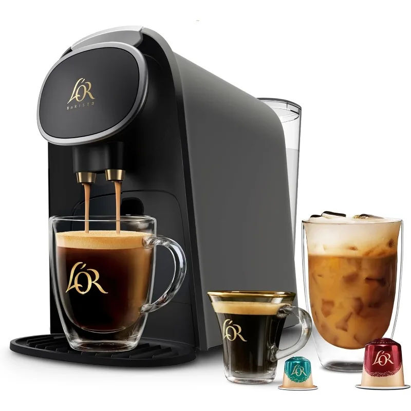 Комбинированная кофемашина для кофе и эспрессо L'OR Barista System от Philips, акценты матового серебристого металлика премиум-класса, матовый серый цвет
Комбинированная кофемашина для кофе и эспрессо L'OR Barista System от Philips, акценты матового серебристого металлика премиум-класса, матовый серый цвет