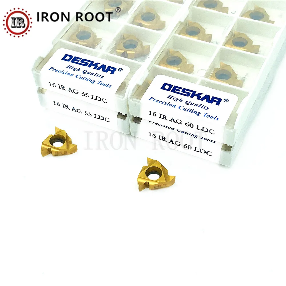 DESKAR Thread Turning Inserts 16ER AG55.16ERAG60,16IR AG55,LDC LDA Threading Carbide Inserts Thread Milling CNC Lathe Tools
DESKAR Thread Turning Inserts 16ER AG55.16ERAG60,16IR AG55,LDC LDA Threading Carbide Inserts Thread Milling CNC Lathe Tools