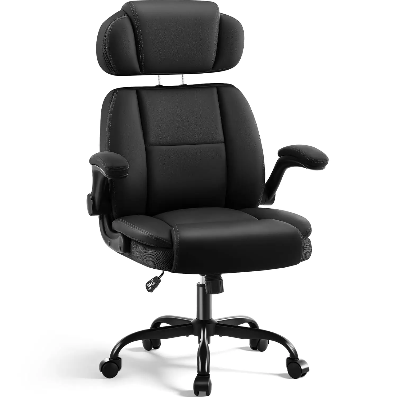 Ergonomic Office Chair with Adjustable Headrest, PU Leather Executive Desk Chair - Padded Flip-Up Armrests, Lumbar, Customized
Ergonomic Office Chair with Adjustable Headrest, PU Leather Executive Desk Chair - Padded Flip-Up Armrests, Lumbar, Customized