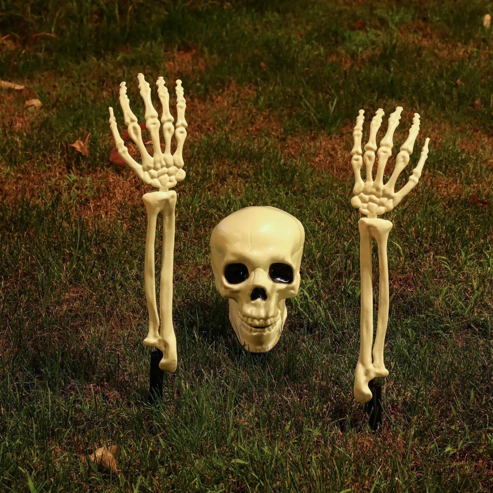 Halloween human skeleton decoration horror props haunted house courtyard arrangement skeleton three-piece ghost hand insert
Halloween human skeleton decoration horror props haunted house courtyard arrangement skeleton three-piece ghost hand insert