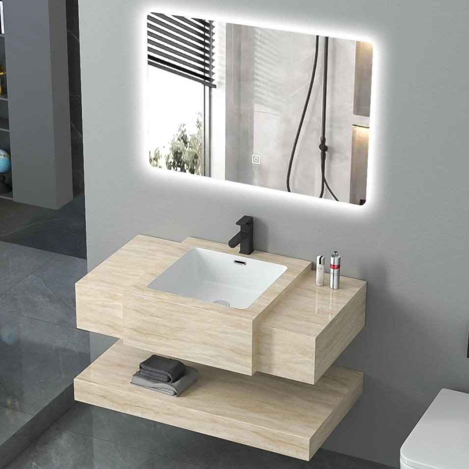 @#Modern Marble Wall Hung Storage Countertop Sintered Stone Bathroom Vanities for Hotels Elegant Wall Mount Bathroom Equipment
@#Modern Marble Wall Hung Storage Countertop Sintered Stone Bathroom Vanities for Hotels Elegant Wall Mount Bathroom Equipment
