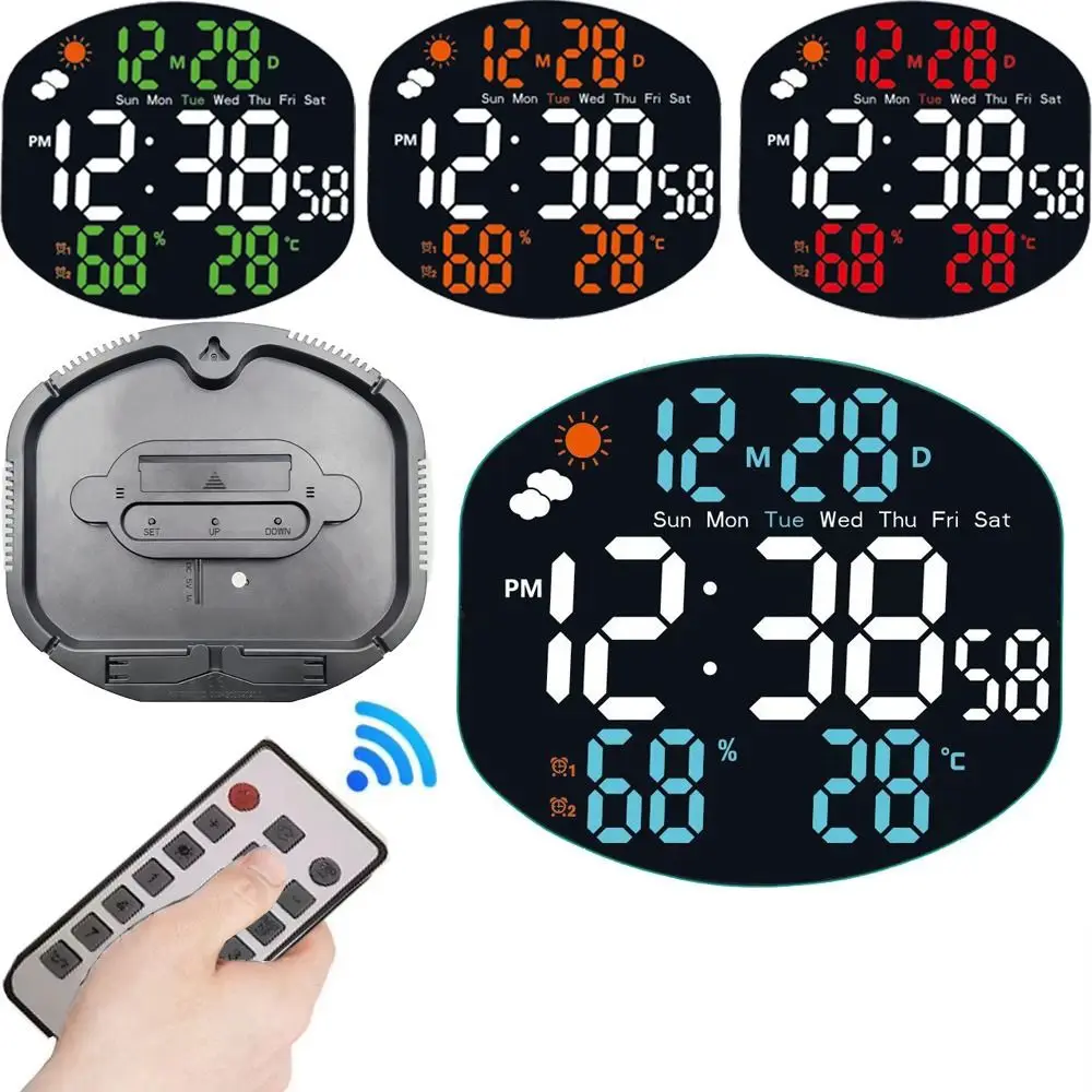 Multi-functional Large Display Digital Clock Remote Control Mirrored LED Wall Clock Week/Date Display Standing/Hanging
Multi-functional Large Display Digital Clock Remote Control Mirrored LED Wall Clock Week/Date Display Standing/Hanging