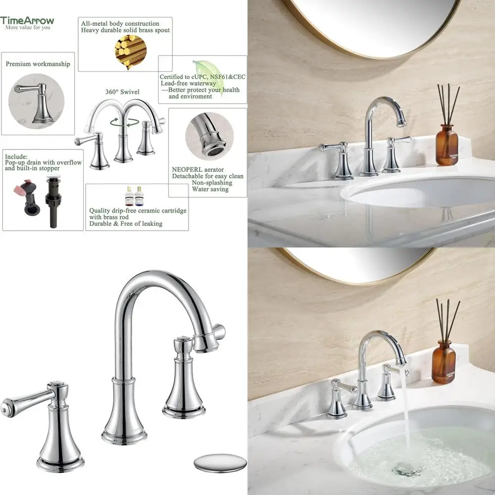 8-дюймовый смеситель для раковины с широким расстоянием между отверстиями, 3 отверстия, высокий излив, современный дизайн, поворот на 360° ° Поворотный излив, в комплекте с выдвижным сливным клапаном
8-дюймовый смеситель для раковины с широким расстоянием между отверстиями, 3 отверстия, высокий излив, современный дизайн, поворот на 360° ° Поворотный излив, в комплекте с выдвижным сливным клапаном