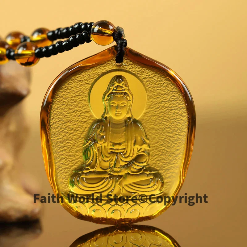 GOOD LUCK pocket efficacious Mascot Bless Safe luck Tara Guanyin Buddha Avalokitesvara yellow Crystal Pendant Buddhist Amulet
GOOD LUCK pocket efficacious Mascot Bless Safe luck Tara Guanyin Buddha Avalokitesvara yellow Crystal Pendant Buddhist Amulet
