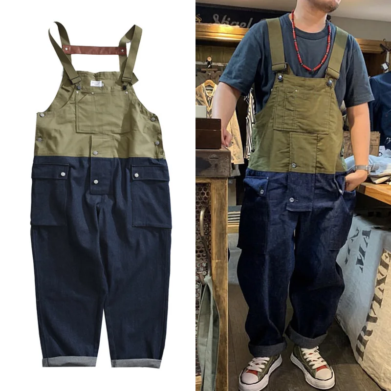 Men's Color-Blocking Jeans Jumpsuit Casual Cargo Pants Plus Size Loose Denim Trousers Workwear Fashion Street Wear Men Overalls
Men's Color-Blocking Jeans Jumpsuit Casual Cargo Pants Plus Size Loose Denim Trousers Workwear Fashion Street Wear Men Overalls