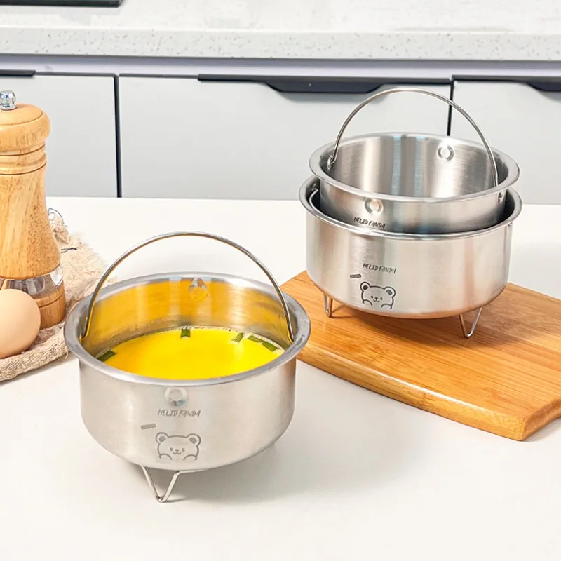 304 Stainless Steel Portable Egg Steaming Bowl, Multi-functional Thickened Baby Food Bowl with Stand, Steaming and Boiling Bowl
304 Stainless Steel Portable Egg Steaming Bowl, Multi-functional Thickened Baby Food Bowl with Stand, Steaming and Boiling Bowl