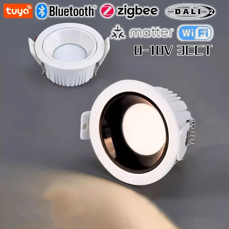 Embedded Smart Anti-Glare LED Downlight Bluetooth Zigbee 0-10V DALI Matter 7W Dimmabe 3CCT Ceiling Lamp AC85-265V Smart Lighting
Embedded Smart Anti-Glare LED Downlight Bluetooth Zigbee 0-10V DALI Matter 7W Dimmabe 3CCT Ceiling Lamp AC85-265V Smart Lighting