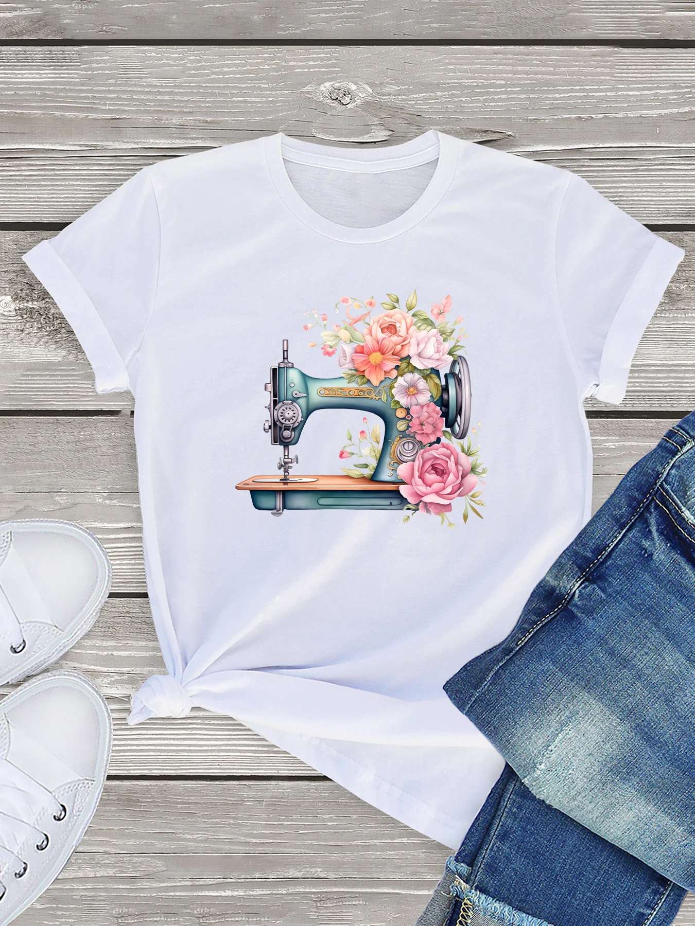 Flower blue sewing machine Male and Female 100% Cotton Funny Short Sleeve T-Shirt Fashion Women Casual Streetwear Clothing
Flower blue sewing machine Male and Female 100% Cotton Funny Short Sleeve T-Shirt Fashion Women Casual Streetwear Clothing
