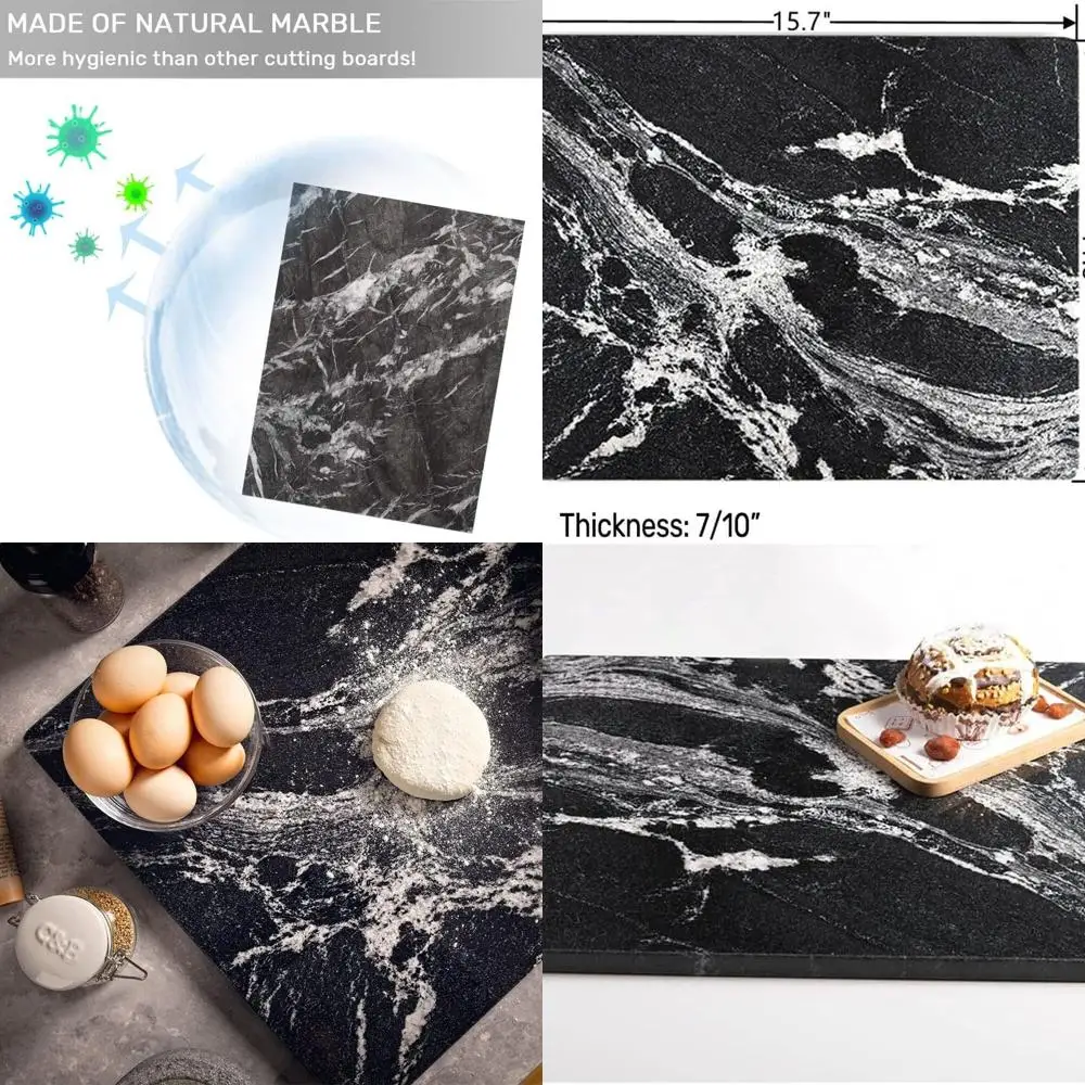Black Vein Marble Kitchen Cutting Board with Anti-Slip Base, 16x12x0.7 Inches
Black Vein Marble Kitchen Cutting Board with Anti-Slip Base, 16x12x0.7 Inches
