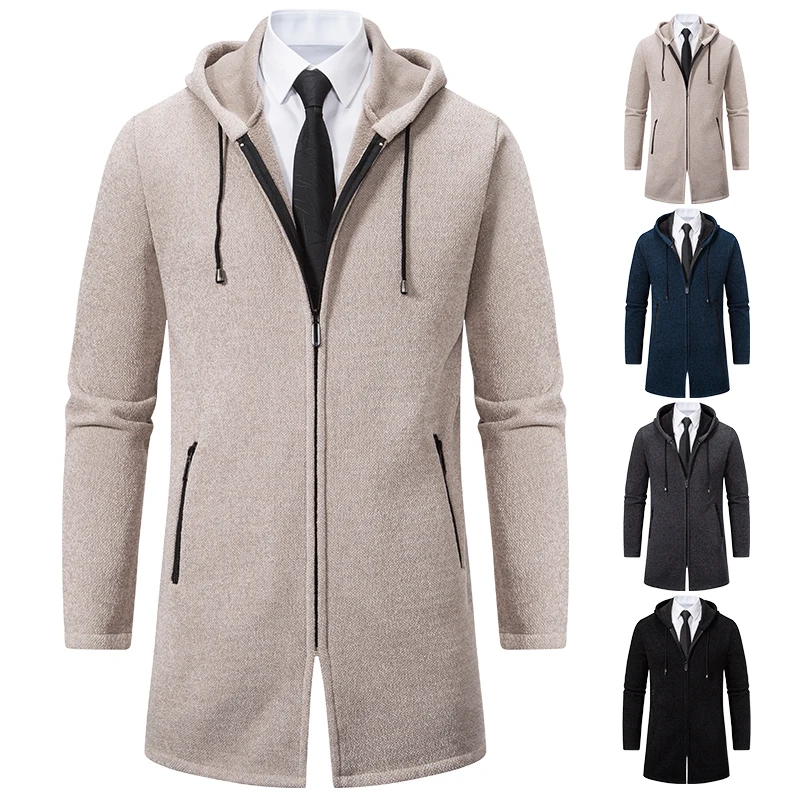 Male Knit Trench Coat Long Zipper Cardigan Winter Autumn New Sweater Long Jackets Korean Men's Luxury Parkas Hooded Overcoat
Male Knit Trench Coat Long Zipper Cardigan Winter Autumn New Sweater Long Jackets Korean Men's Luxury Parkas Hooded Overcoat