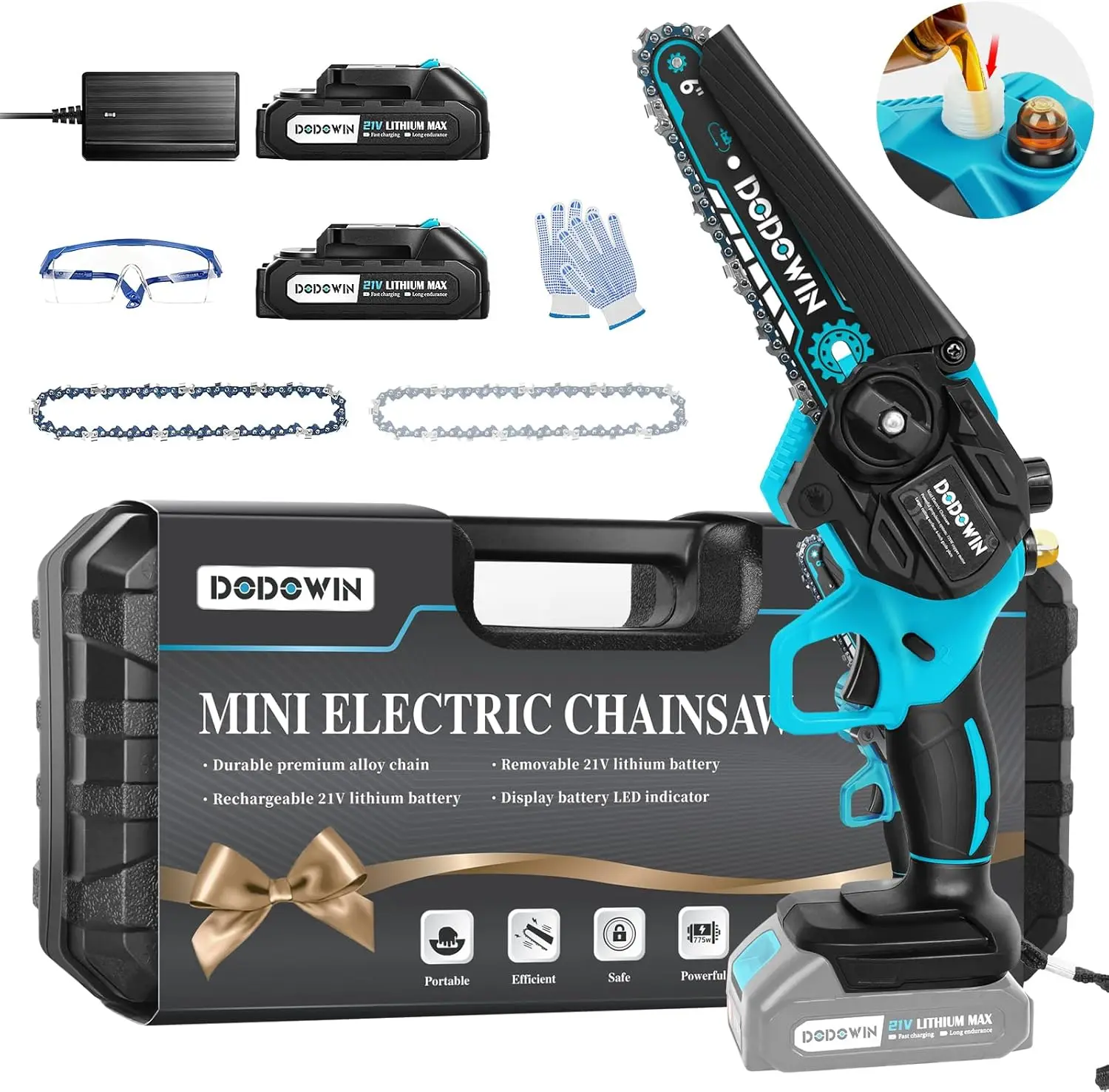 6-Inch Cordless Mini Chainsaw Kit with 2 Batteries & Charger - Lightweight Electric Tool for Garden, DIY, and Gifts
6-Inch Cordless Mini Chainsaw Kit with 2 Batteries & Charger - Lightweight Electric Tool for Garden, DIY, and Gifts