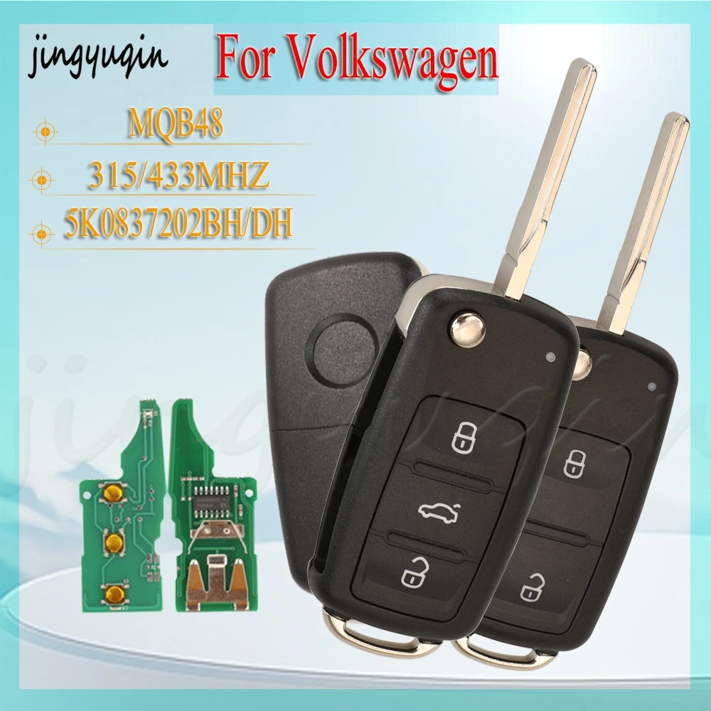 Jingyuqin 2/3 кнопки 315/433 МГц для Volkswagen 5K0837202BH/DH MQB48, складной пульт дистанционного управления без функции Keyless Go, аксессуары для автомобильных ключей
Jingyuqin 2/3 кнопки 315/433 МГц для Volkswagen 5K0837202BH/DH MQB48, складной пульт дистанционного управления без функции Keyless Go, аксессуары для автомобильных ключей
