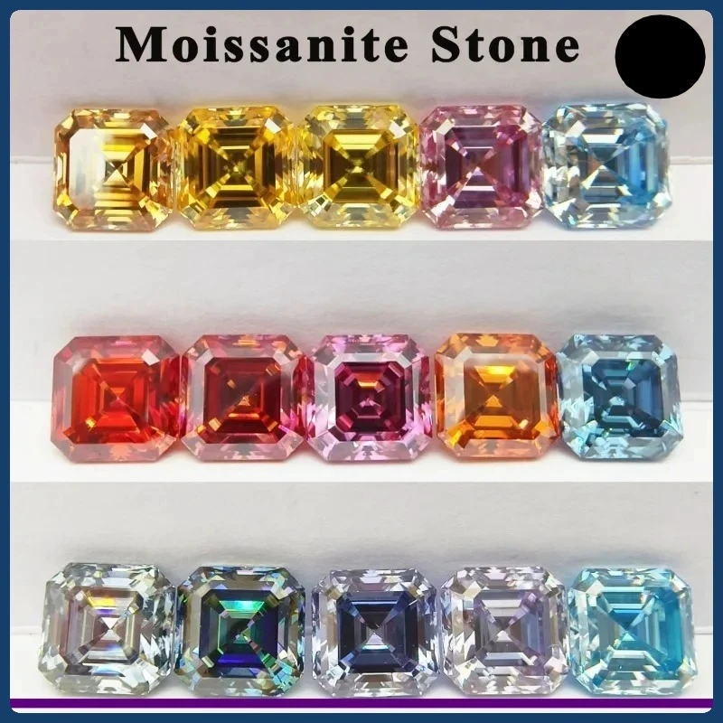 M-Moissanite Stone Multiple Colors Asscher Cut VVS1 High Quality Loose Gemstones for Custom Jewelry Making with Certificate
M-Moissanite Stone Multiple Colors Asscher Cut VVS1 High Quality Loose Gemstones for Custom Jewelry Making with Certificate