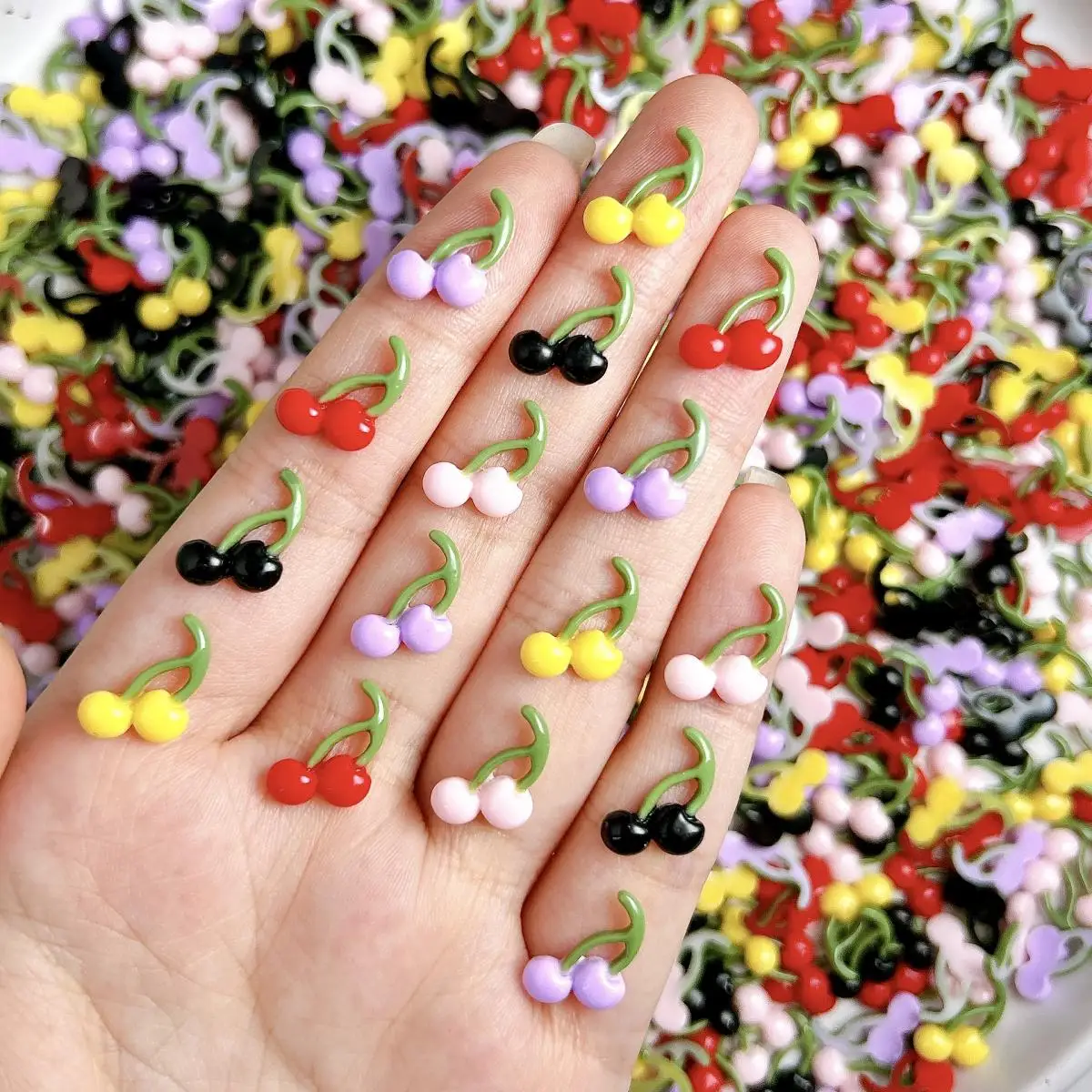 3D Resin Glossy Solid Color Cherry Nail Art Decoration Cute Cartoon Flat Bottom Cherry Nail Charms Supplies for Manicure DIY
3D Resin Glossy Solid Color Cherry Nail Art Decoration Cute Cartoon Flat Bottom Cherry Nail Charms Supplies for Manicure DIY