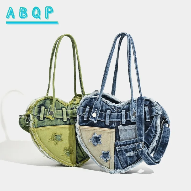 Ladies Denim Shoulder Bag High Sense Large Capacity Armpit Bag Niche Design Love Pattern Washable Oblique Span Handbag
Ladies Denim Shoulder Bag High Sense Large Capacity Armpit Bag Niche Design Love Pattern Washable Oblique Span Handbag