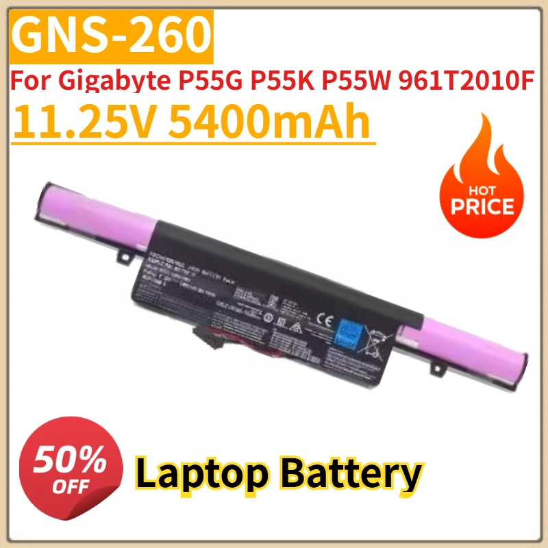 Высокое качество, новый аккумулятор для ноутбука 11,25 В 5400 мАч GNS-260 для Gigabyte P55G P55K P55W 961T2010F
Высокое качество, новый аккумулятор для ноутбука 11,25 В 5400 мАч GNS-260 для Gigabyte P55G P55K P55W 961T2010F