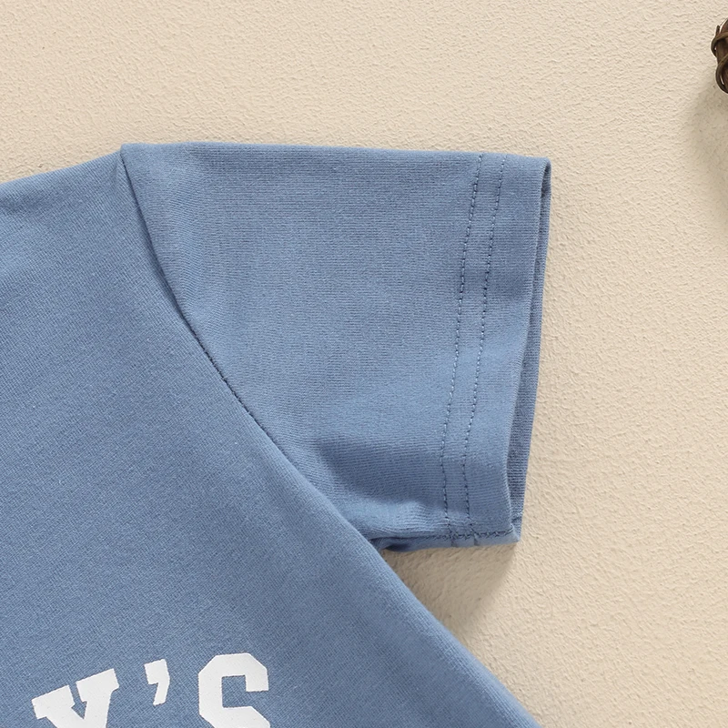 Toddler Boys Summer Outfits Letter Print Short Sleeves T-Shirt and Elastic Shorts for 2 Piece Vacation Clothes Set
Toddler Boys Summer Outfits Letter Print Short Sleeves T-Shirt and Elastic Shorts for 2 Piece Vacation Clothes Set